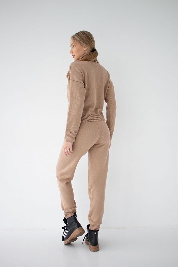 Костюм в’язаний капучіновий VZ101 #RU# Костюм трикотажный капучиновый VZ101 № 4