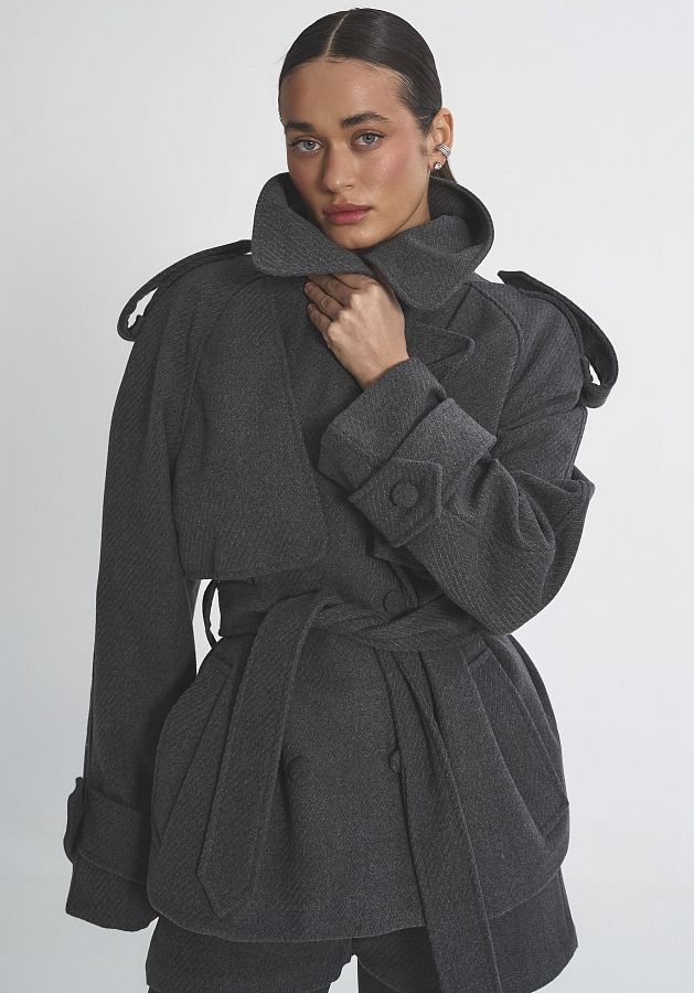 Піджак під пояс темно-сірий PJ-PAS/2 #RU# Пиджак под пояс темно-серый PJ-PAS/2 № 1