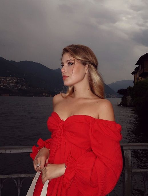 Сукня міні муслінова з рюшами червона - №2