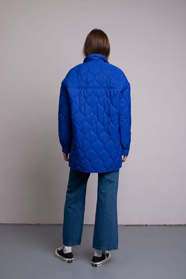 Куртка-сорочка на кнопках утеплена синя МБПЩ003/4 #RU# Куртка-рубашка на кнопках утепленная синяя МБПЩ003/4 № 5