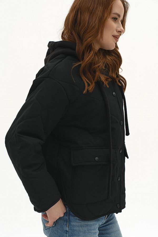 Куртка з трикотажним капюшоном чорна KTR01KAP/1 #RU# Куртка с трикотажным капюшоном черная KTR01KAP/1 № 5