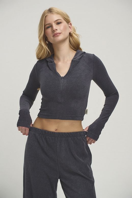 Костюм приталений із замком графітовий - №2