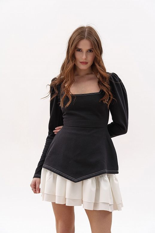 Сукня з джинсовим корсетом чорна