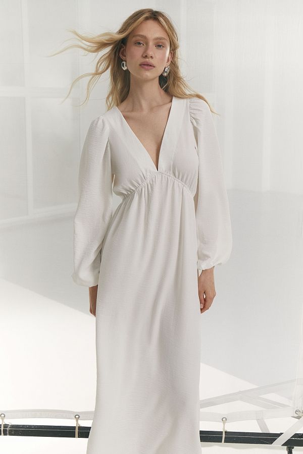 Сукня максі з відкритою спиною молочна МБПЛ003/1 № 2