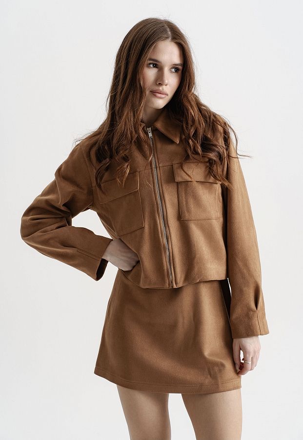 Спідниця замшева руда НФ-00000572 #RU# Юбка замшевая рыжая НФ-00000572 № 1