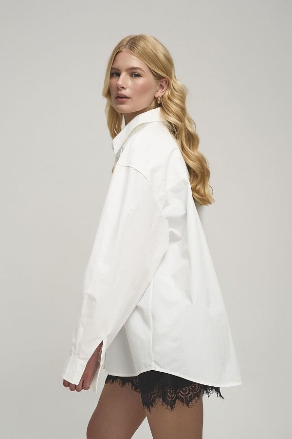 Сорочка класична вільного крою молочна SH-CLASSIC/01 #RU# Рубашка классическая свободного кроя молочная SH-CLASSIC/01 № 5