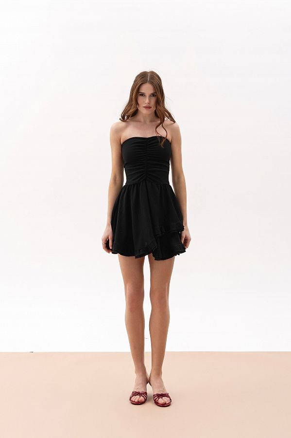 Сукня з відкритими плечима чорна VP0124/3 № 2