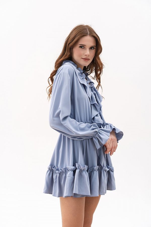 Сукня міні з воланами блакитна 2 МБПЛ 12.08 № 1