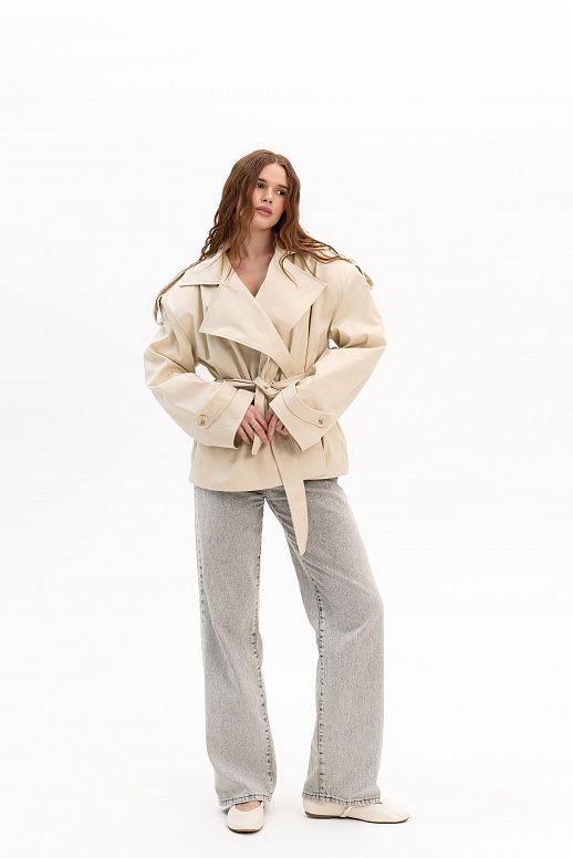 Тренч вкорочений котоновий butter yellow