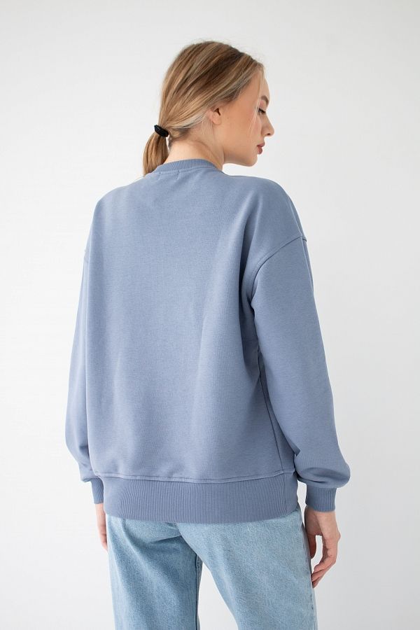 Світшот з вишивкою Ukraine сіро-блакитний MBKC001/3 #RU# Свитшоты MBKC001/3 № 5