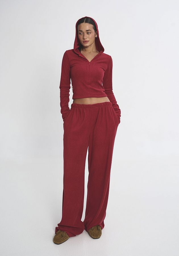 Костюм приталений із замком червоний KOSPR/2 #RU# Костюм приталенный с замком красный KOSPR/2 № 6