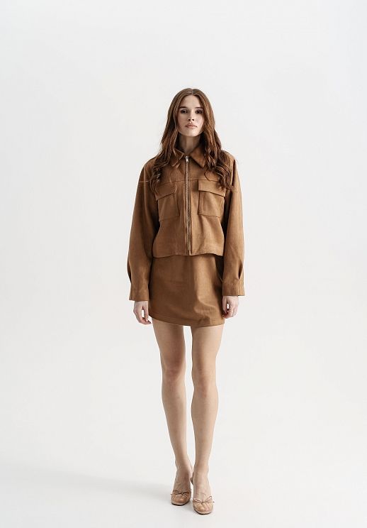 Куртка замшева коротка руда