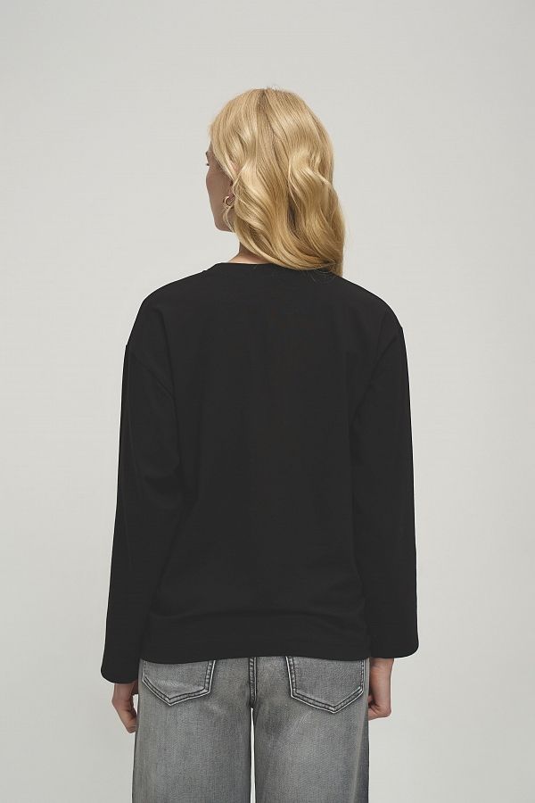 Лонгслів oversize MBocharova чорний DK0215/6 #RU# Лонгслив oversize MBocharova черный DK0215/6 № 4