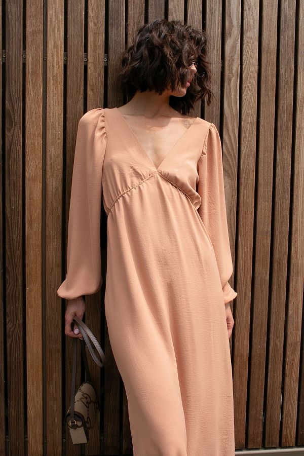 Сукня максі з відкритою спиною цегляний МБПЛ003/1 № 4