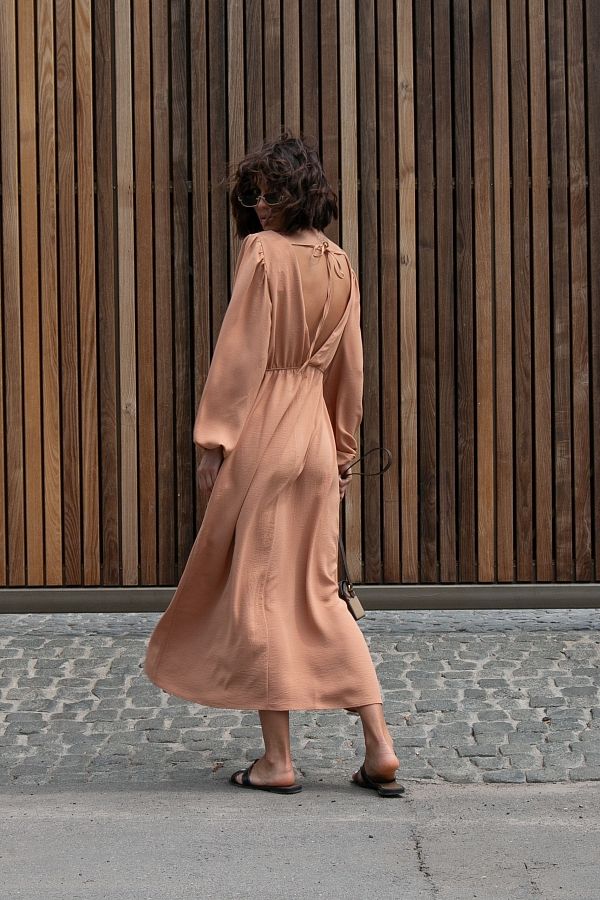 Сукня максі з відкритою спиною цегляний МБПЛ003/1 № 2