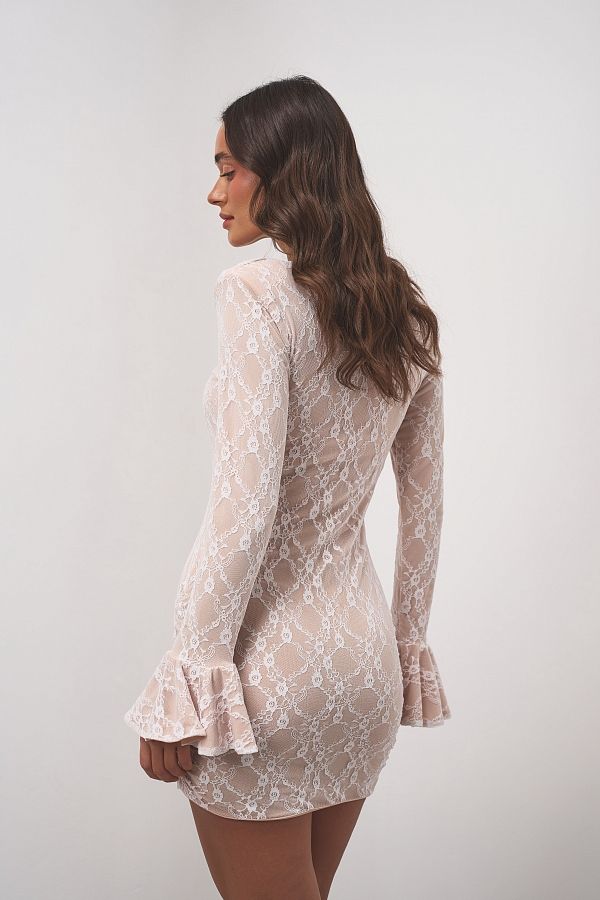 Сукня міні мереживна приталена біла МС/02 № 2