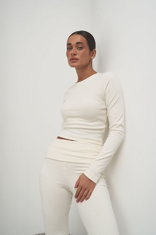 Костюм приталений флісовий молочний - №2