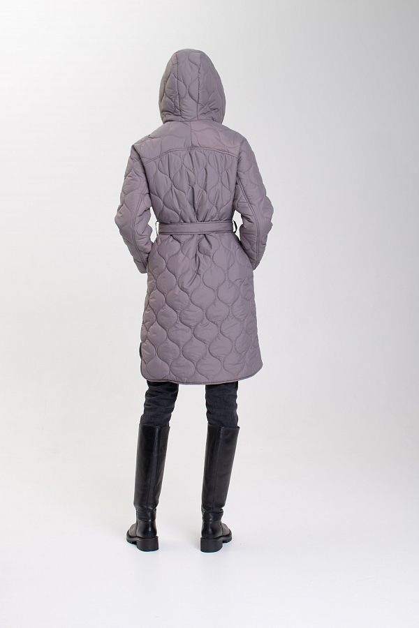 Куртка стьобана з капюшоном сіра МБПТ002/2 #RU# Куртка стеганная с капюшоном серая МБПТ002/2 № 2