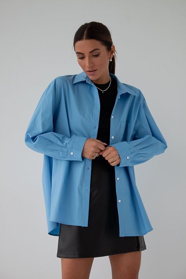 Сорочка котонова класична синя МБСЧ001/9 #RU# Рубашка котоновая классическая синяя МБСЧ001/9 № 2