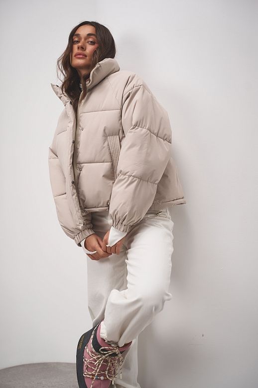 Куртка вкорочена на замку світло-сіра - №2