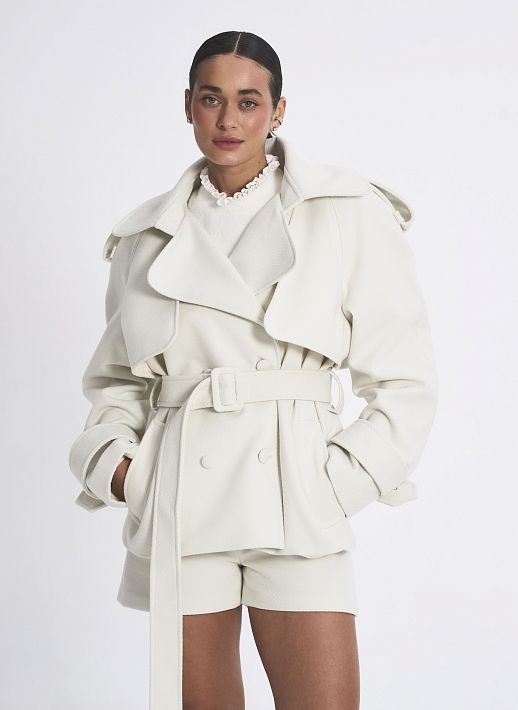 Піджак під пояс молочний - №2