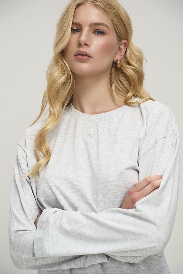 Лонгслів oversize MBocharova сірий DK0215/1 #RU# Лонгслив oversize MBocharova серый DK0215/1 № 3