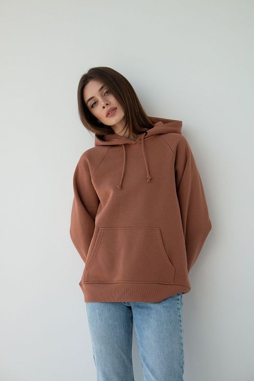 Худі утеплене на флісі капучіно