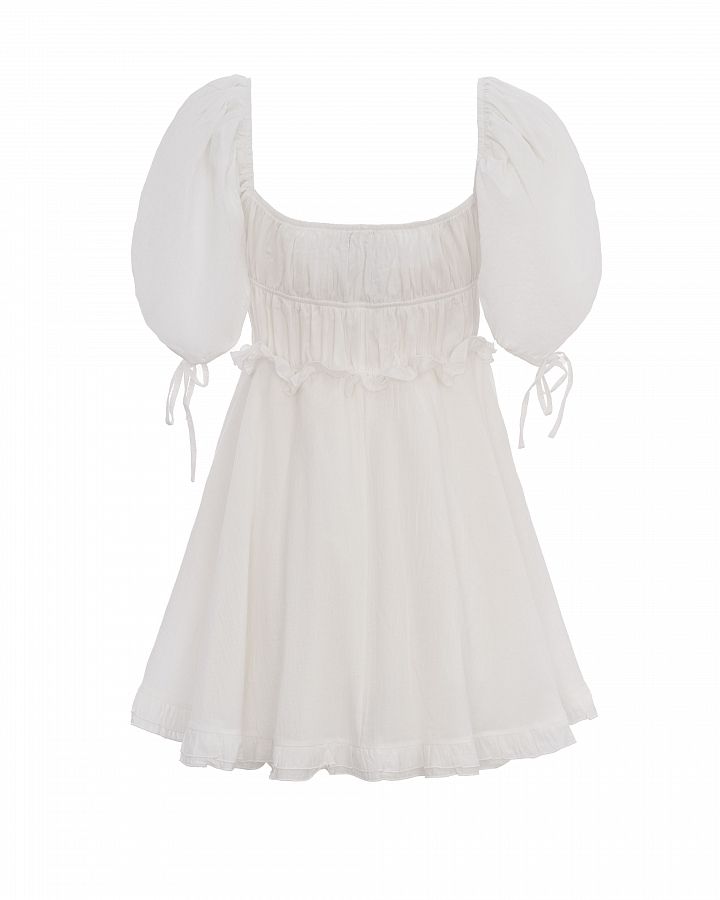 Сукня з рюшами біла DR202401/1 № 2