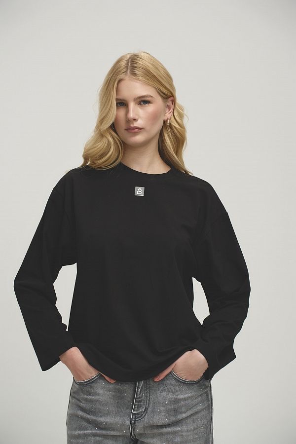 Лонгслів oversize MBocharova чорний DK0215/6 #RU# Лонгслив oversize MBocharova черный DK0215/6 № 2