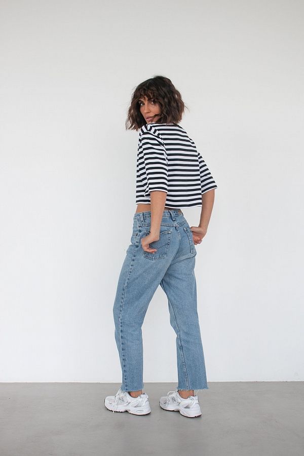 Футболка вкорочена у смужку чорна TR30282/4 #RU# Футболка укороченная в полоску черная TR30282/4 № 3