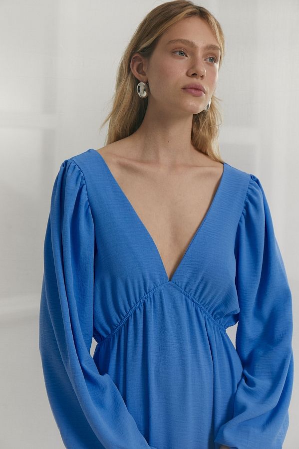 Сукня максі з відкритою спиною блакитна МБПЛ003/1 № 4