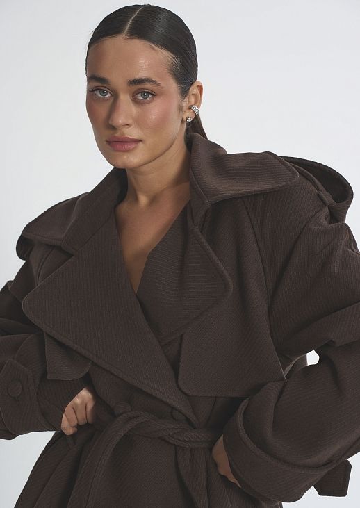 Піджак під пояс коричневий - №2