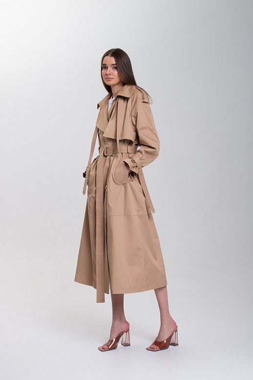 Тренч котоновий на підкладці с патами кемел