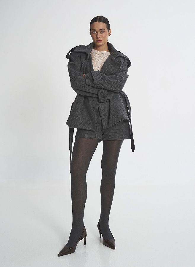 Піджак під пояс темно-сірий PJ-PAS/2 #RU# Пиджак под пояс темно-серый PJ-PAS/2 № 7