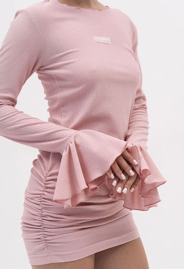 Сукня міні приталена жатка рожева SZHP/05 № 3