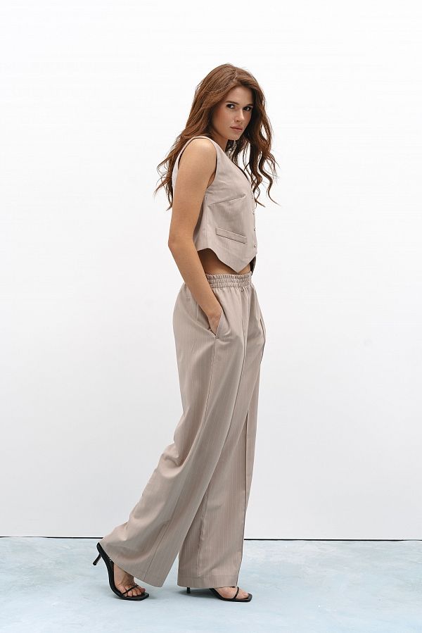 Костюм в смужку бежевий ПБ1943/1 #RU# Костюм в полоску бежевый  ПБ1943/1 № 3