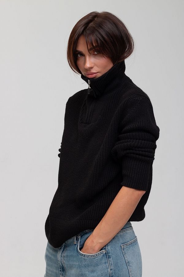 Светр на замку чорний  13311/2 #RU# Свитер на замке черный 13311/2 № 2