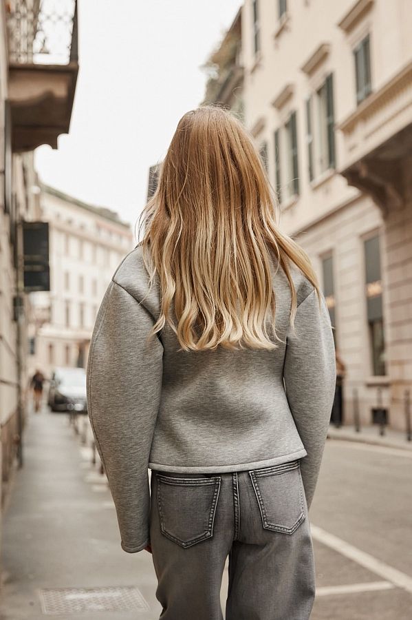 Джинси прямі з камінням сірі  #RU# Джинсы прямые с камнями серые  № 5