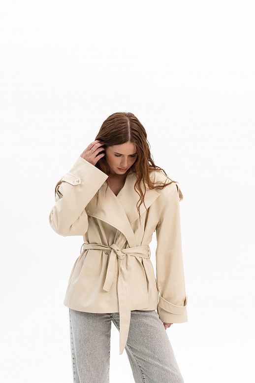 Тренч вкорочений котоновий butter yellow - №2