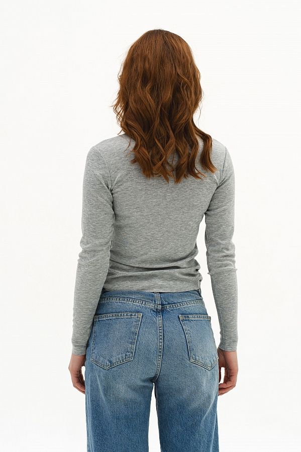 Лонгслів приталений меланжевий НФ-00000203/7 #RU# Лонгслив приталенный меланжевый НФ-00000203/7 № 4