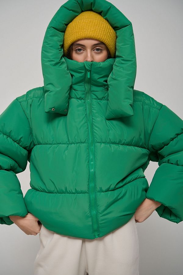 Куртка вкорочена на замку зелена KR0110/5 #RU# Куртка укороченная на замке зеленая KR0110/5 № 4