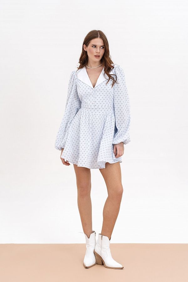 Сукня з білим комірцем блакитна МБПЛ 14.08 № 1