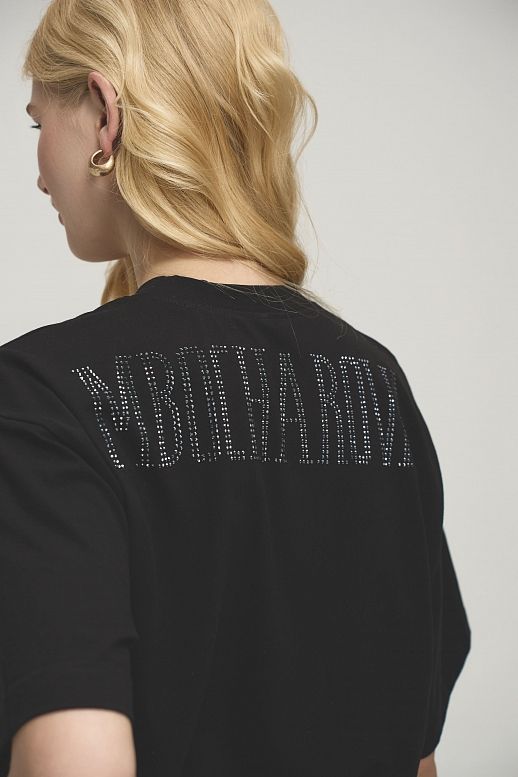 Футболка зі стразами MBocharova чорна - №2