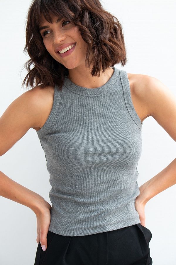 Майка рубчик темно-сірий МА4113/2 #RU# Майка рубчик темно-серый МА4113/2 № 1