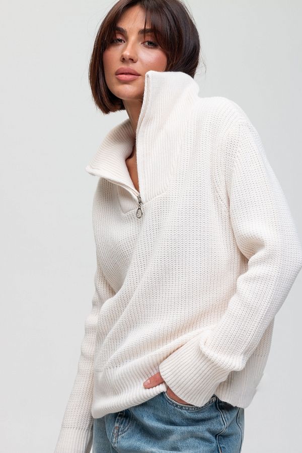 Светр на замку молочний 13311/1 #RU# Свитер на замке молочный 13311/1 № 1