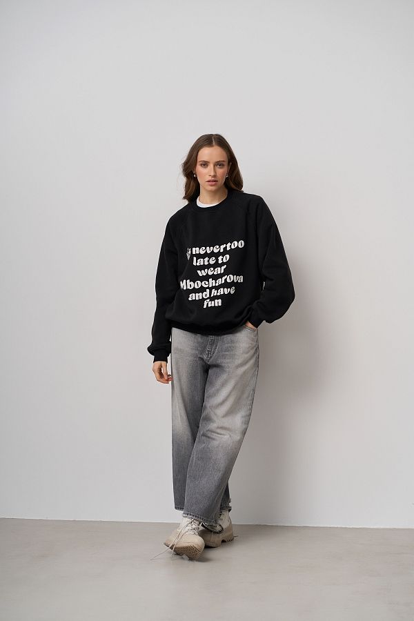 Світшот з принтом чорний SV01/3 #RU# Свитшоты SV01/3 № 3