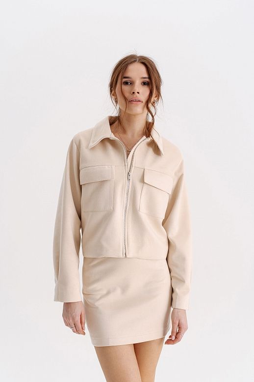 Спідниця замшева світло-бежева