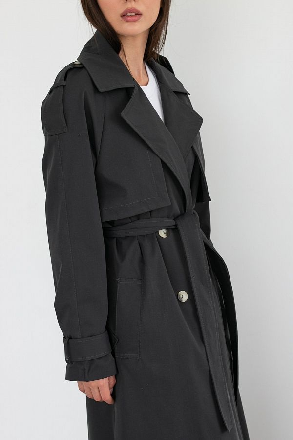 Тренч котон на підкладці чорний С0523/3 #RU# Тренч котон на подкладке чёрный С0523/3 № 5