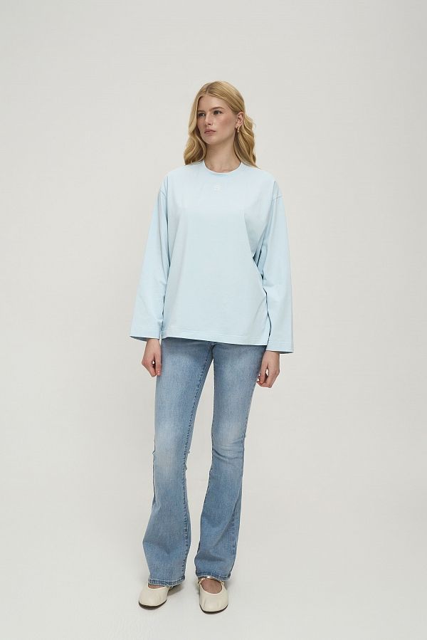 Лонгслів oversize MBocharova блакитний DK0215/7 #RU# Лонгслив oversize MBocharova голубой DK0215/7 № 1