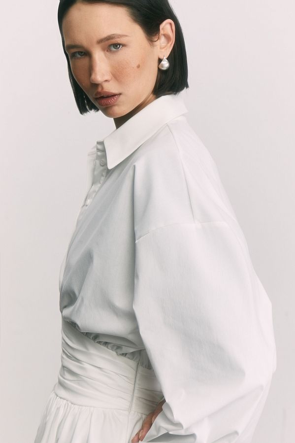 Сукня-сорочка на ґудзиках молочна МБПЛ005/1 № 2